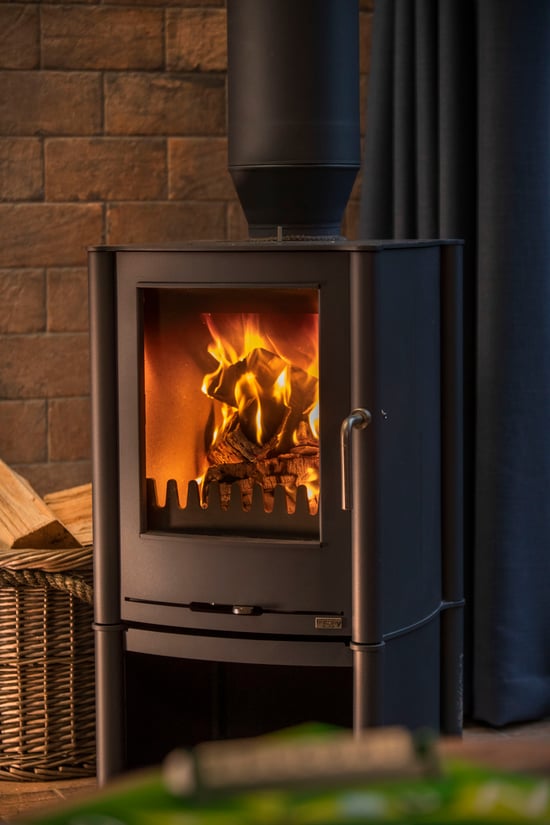 Golden Oak Hideaway log burner at Glentress Forest