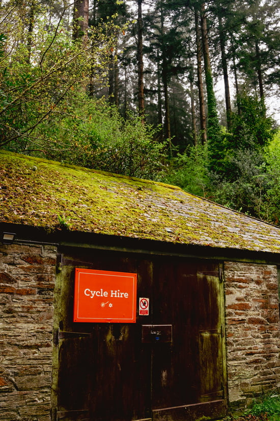 Bike hire shed at Deerpark, Forest Holidays